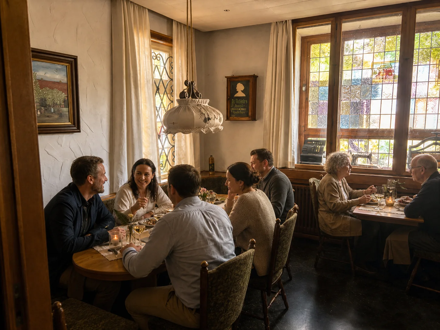 Heller Restaurantbereich der Gaststätte Zur Linde